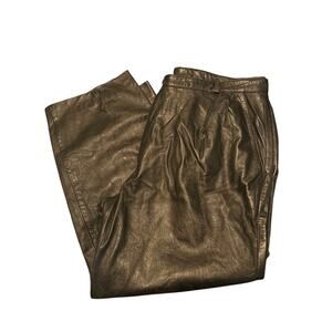 GUC Vario Max Men's Black 100% Leather Biker Pants Pockets Zipper Size 44" x 29"